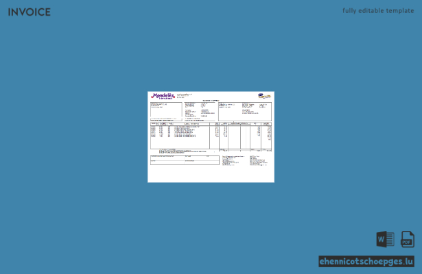 Beispielrechnungsvorschau von Mondelez Holdings Pty Ltd Australien